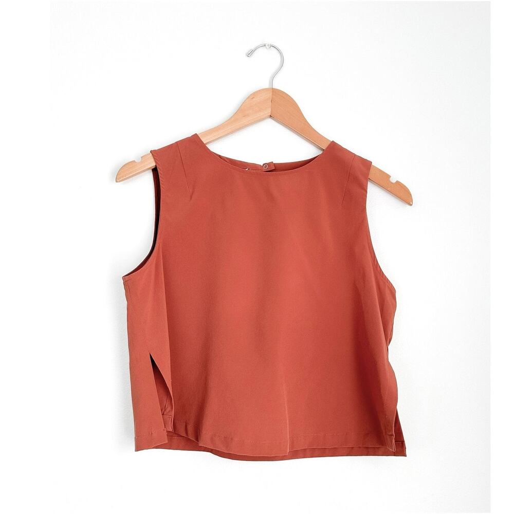 Wayre Limited Edition: Boxy Shift Snap Crop Tank Top small rose water terracotta - Picture 2 of 8